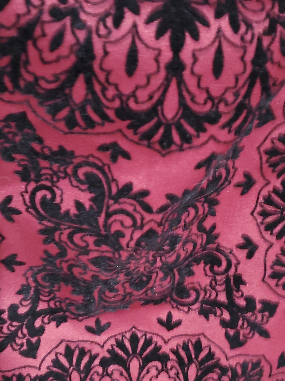 VENUS Burgundy and Black Velvet Burnout Midi Dress - Picture 4 of 5